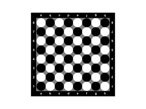 The chessboard on a white background