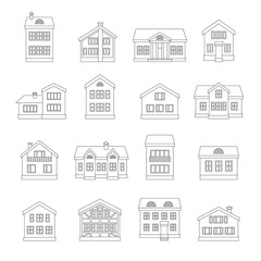 House line icons set 
