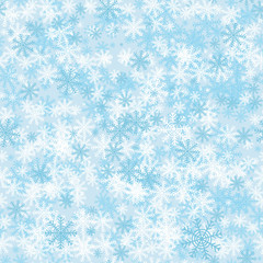 Seamless winter snowflakes background.
