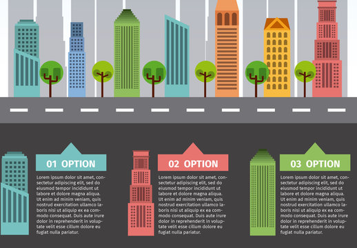 Cityscape and Road Illustration Infographic