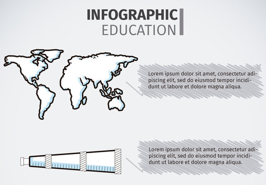 Global Education Infographic with Hand Drawn Style Icons 1