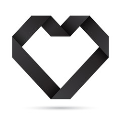 Black  heart origami