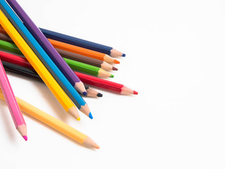 color pencils isolated on white background.