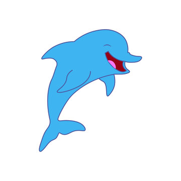 Blue Dolphin icon vector
