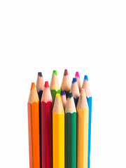 color pencils isolated on white background.
