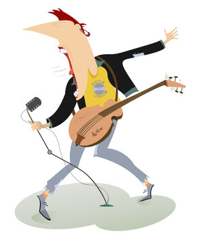 Let be where rock. Guitarist is playing music and singing with the great inspiration
