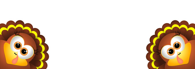 Card for Thanksgiving Day. Funny turkey on white background