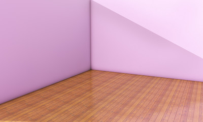 3d interior render of empty bright wall and floor