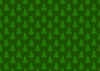 Pattern for wrapping paper. Christmas tree on a green background - obrazy, fototapety, plakaty