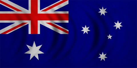 Flag of Australia wavy, detailed fabric texture