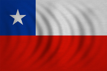 Flag of Chile wavy, real detailed fabric texture