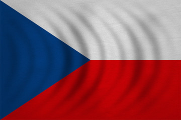 Flag of Czech Republic wavy, real fabric texture