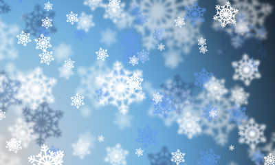 Background with snowflakes bokeh effect
