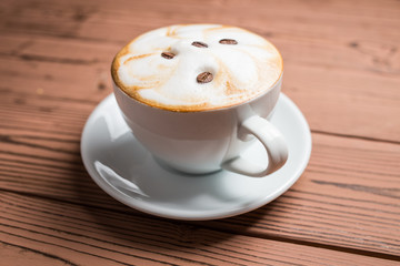 Cappuchino in a white cup