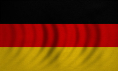 Flag of Germany wavy, real detailed fabric texture