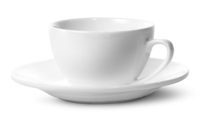 Empty coffee cup on a saucer