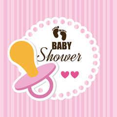 Baby shower design over pink background,vector illustration