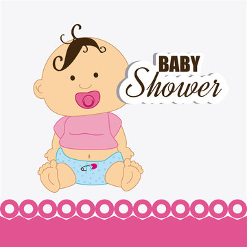 Baby shower design over white background,vector illustration