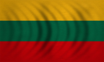 Flag of Lithuania wavy, detailed fabric texture