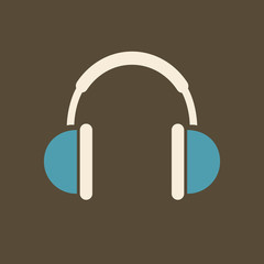 Headphone icon vector. Musical sign