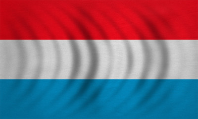 Flag of Luxembourg wavy, detailed fabric texture