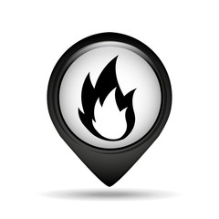 fire flame icon in round shape, vector illustration
