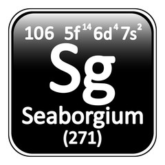 Periodic table element seaborgium icon.