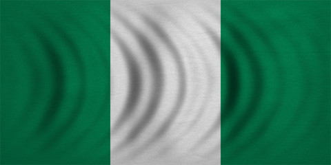 Flag of Nigeria wavy, real detailed fabric texture