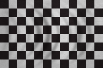 Fototapeta premium Checkered racing flag wavy detailed fabric texture