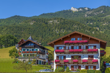 view of mountain in st. Wolfgang, Austria