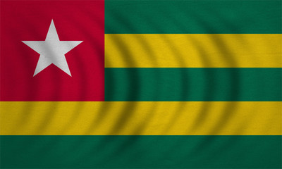 Obraz premium Flag of Togo wavy, real detailed fabric texture