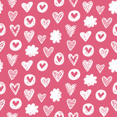 Hearts shapes romantic seamless pattern
