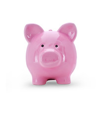 Pink Piggy Bank Isolated on a White Background