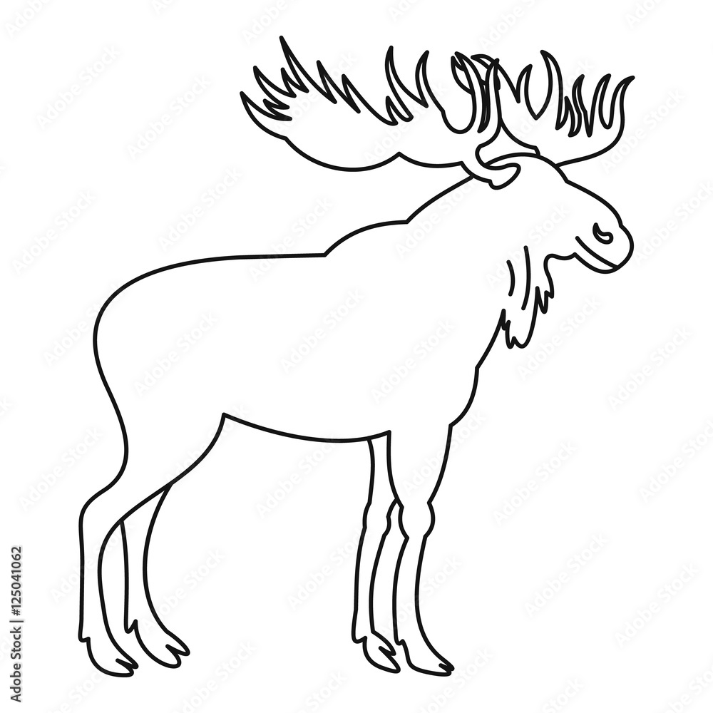 Poster moose icon. outline illustration of moose vector icon for web
