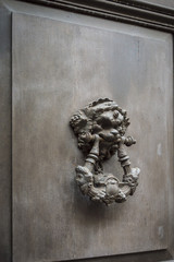 Bacchus Head Door Knocker, Ancient Knocker detail