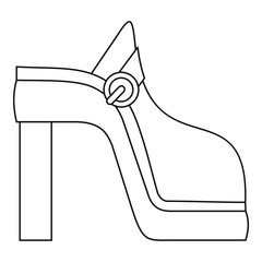 Women shoe icon. Outline illustration of women shoe vector icon for web