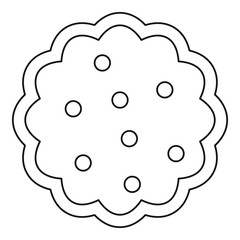 Cookies icon. Outline illustration of cookies vector icon for web
