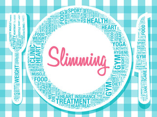 Slimming on plate healthy food concept vector illustration