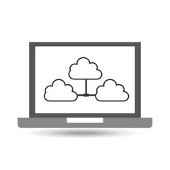 laptop technology clouds icon graphic vector illustration eps 10