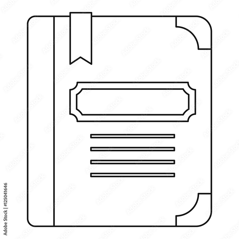 Poster tutorial with bookmark icon. outline illustration of tutorial with bookmark vector icon for web