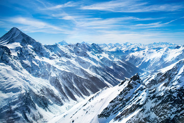 Aerial view of Swiss Alps