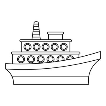 Big ship icon. Outline illustration of big ship vector icon for web