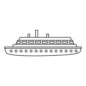 Long ship icon. Outline illustration of long ship vector icon for web