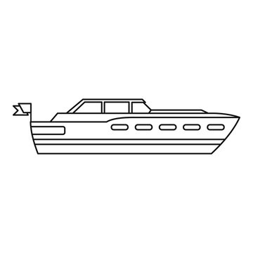 Big yacht icon. Outline illustration of big yacht vector icon for web