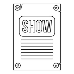 Poster icon. Outline illustration of poster vector icon for web