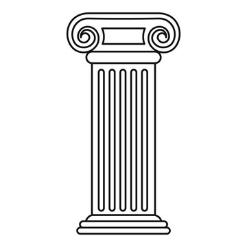 Roman column icon. Outline illustration of roman column vector icon for web