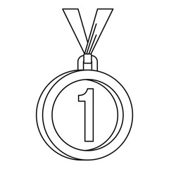 Medal for first place icon. Outline illustration of medal for first place vector icon for web