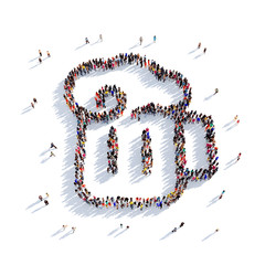 mug beer pub people 3d