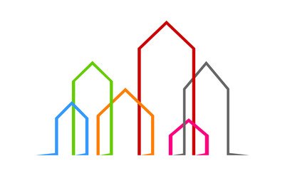 home , real estate , city logo design