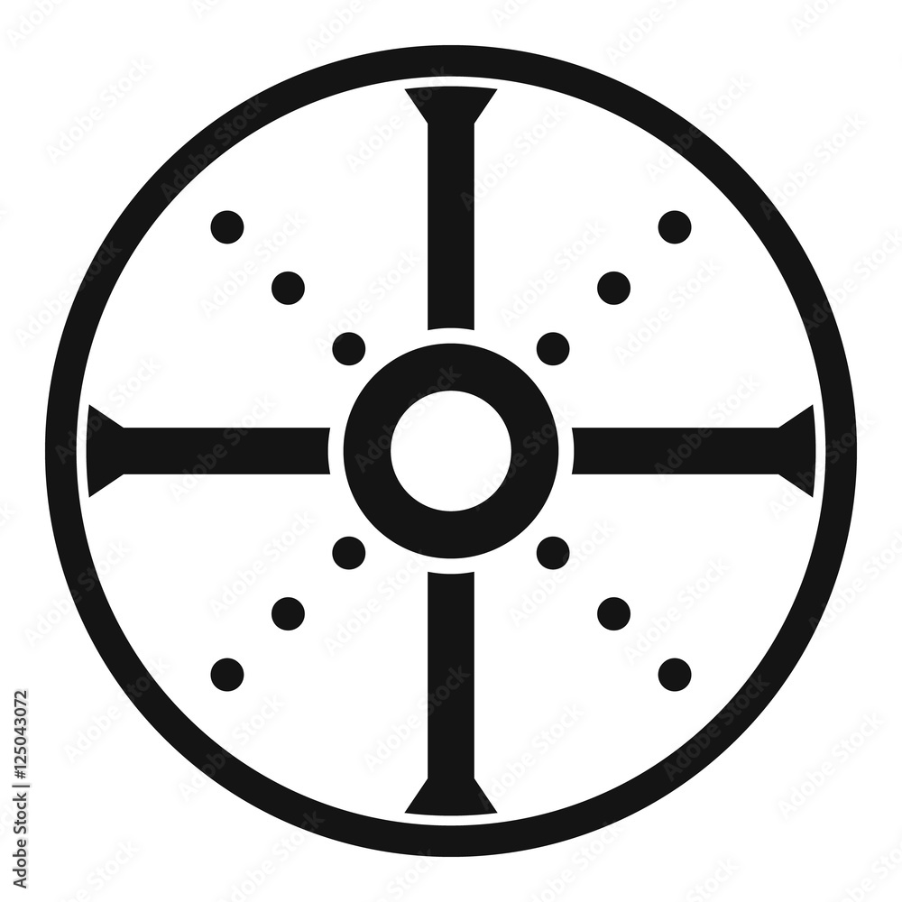 Poster round shield icon. simple illustration of round shield vector icon for web